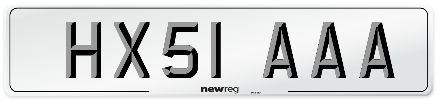 HX51 AAA Number Plate from New Reg